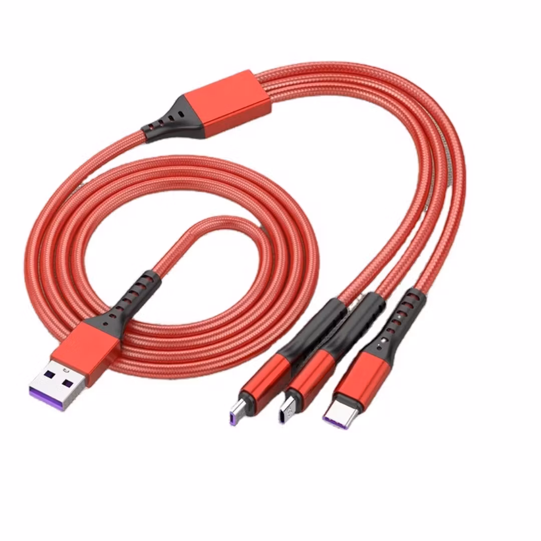 6A 3-i-1-laddningskabel USB-telefonöverföringskabel Tillbehör Snabbladdnings-USB-kabel
