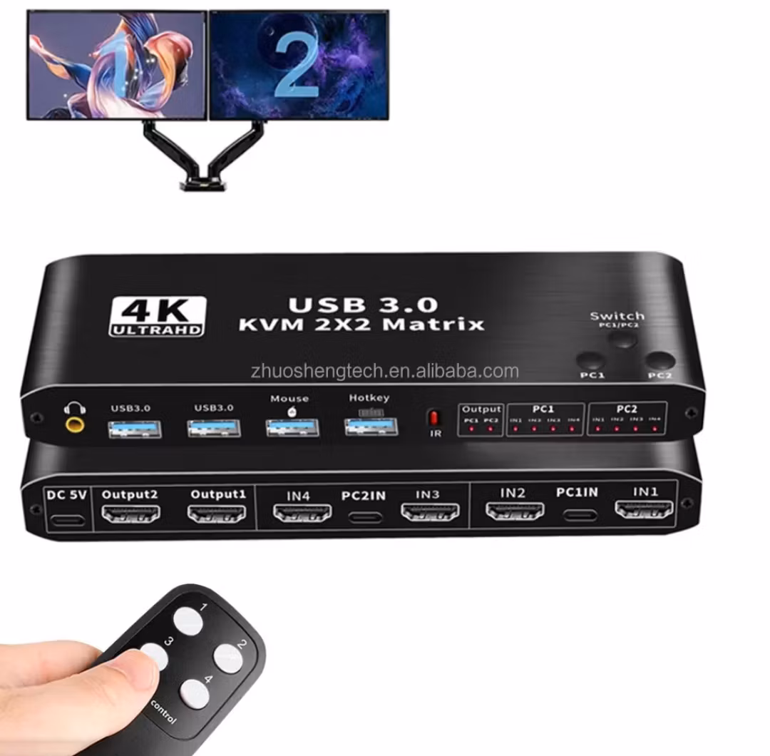 HDMI KVM USB Matrix dual monitor