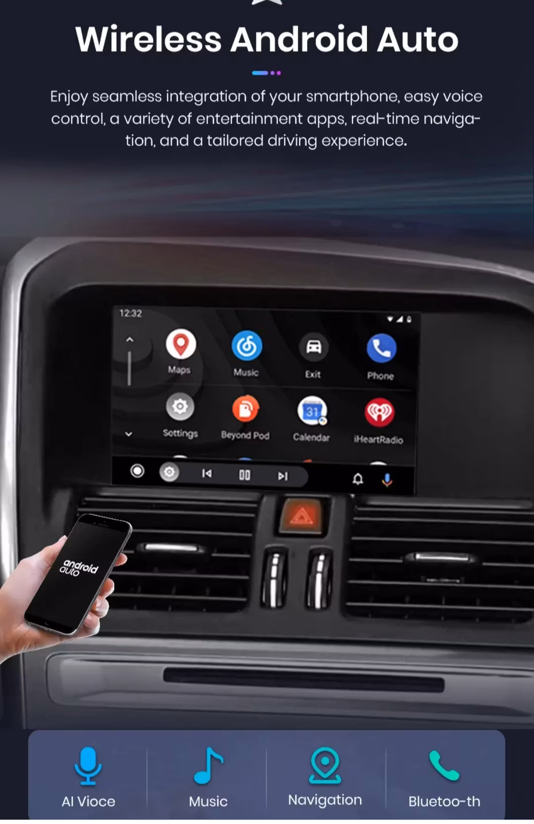Carplay & Android auto modul Volvo xc60,S60,v40,v60(2015--2018)