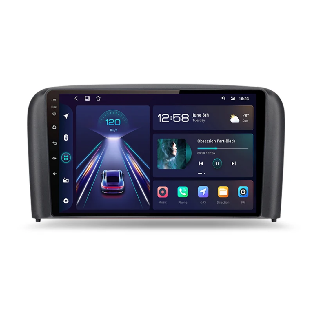 9"android 13, bilstereo volvo S80( 1998--2006) gps wifi carplay android auto blåtand rds Dsp RAM: 4GB, ROM: 64GB, 4G LTE + gratis backkamera