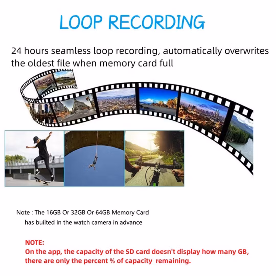 Smart Spionklocka med dold HD videokamera, 32 GB