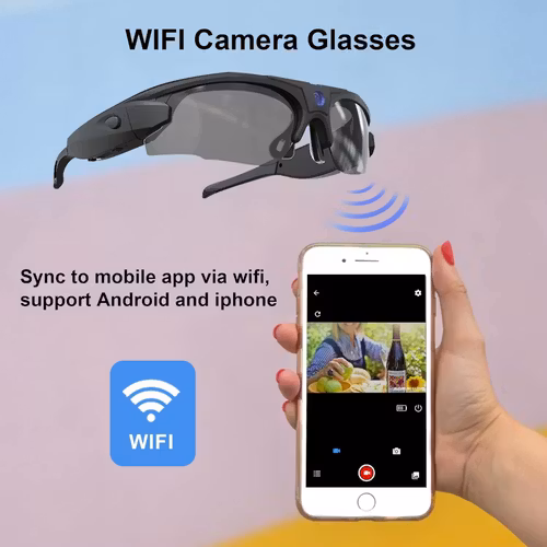 128GB Wifi  Solglasögon ,dold HD 1080P videokamera