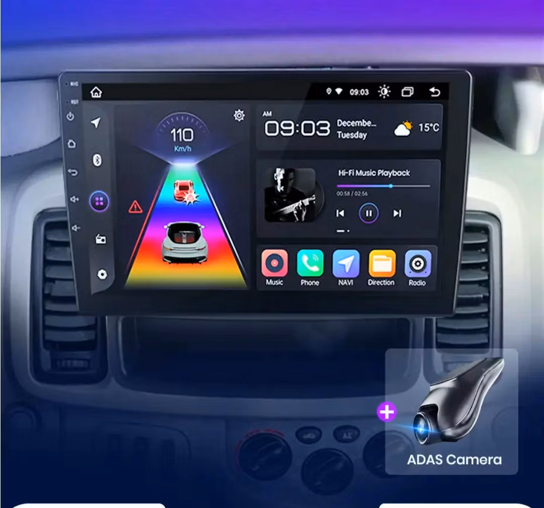 9"android 13, bilstereo  Renault  Traffic  ( 2010--2014) gps wifi carplay android auto blåtand rds Dsp RAM: 4GB, ROM: 64GB, 4G LTE