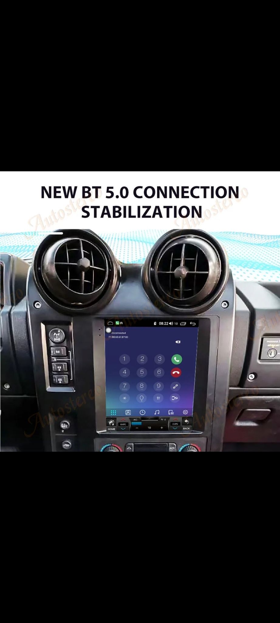 9 7" android 13, bilstereo Hummer H2( 2004--2007) gps wifi carplay android auto blåtand rds Dsp RAM: 4GB, ROM: 64GB, 4G LTE