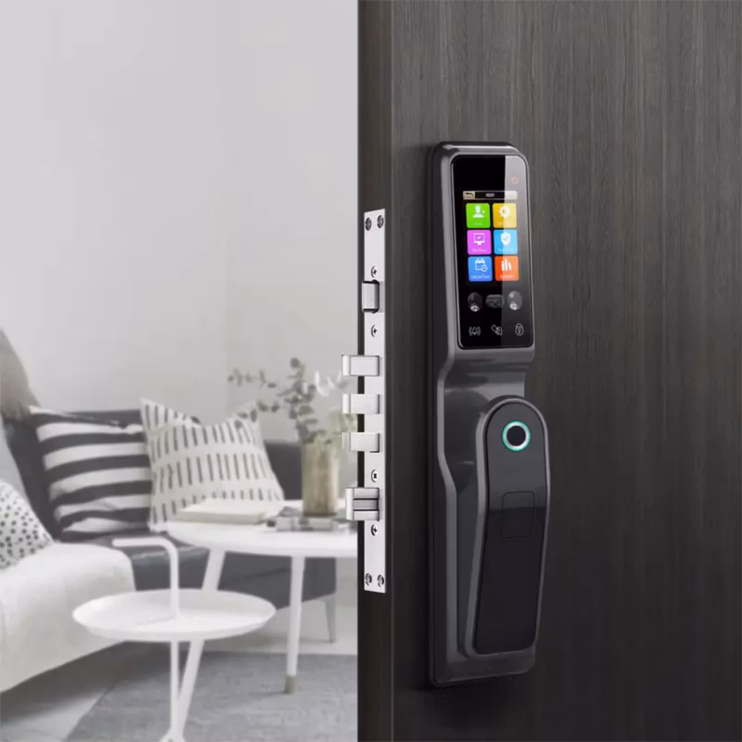 Tuya Smart WiFi Automatisk ansiktsigenkänning med fingeravtryck Smart dörrlås med HD-kamera