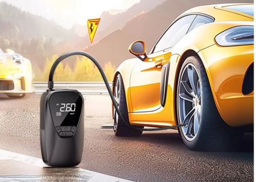 Mini bildäck pump, powerbank 6000mAh, belysning
