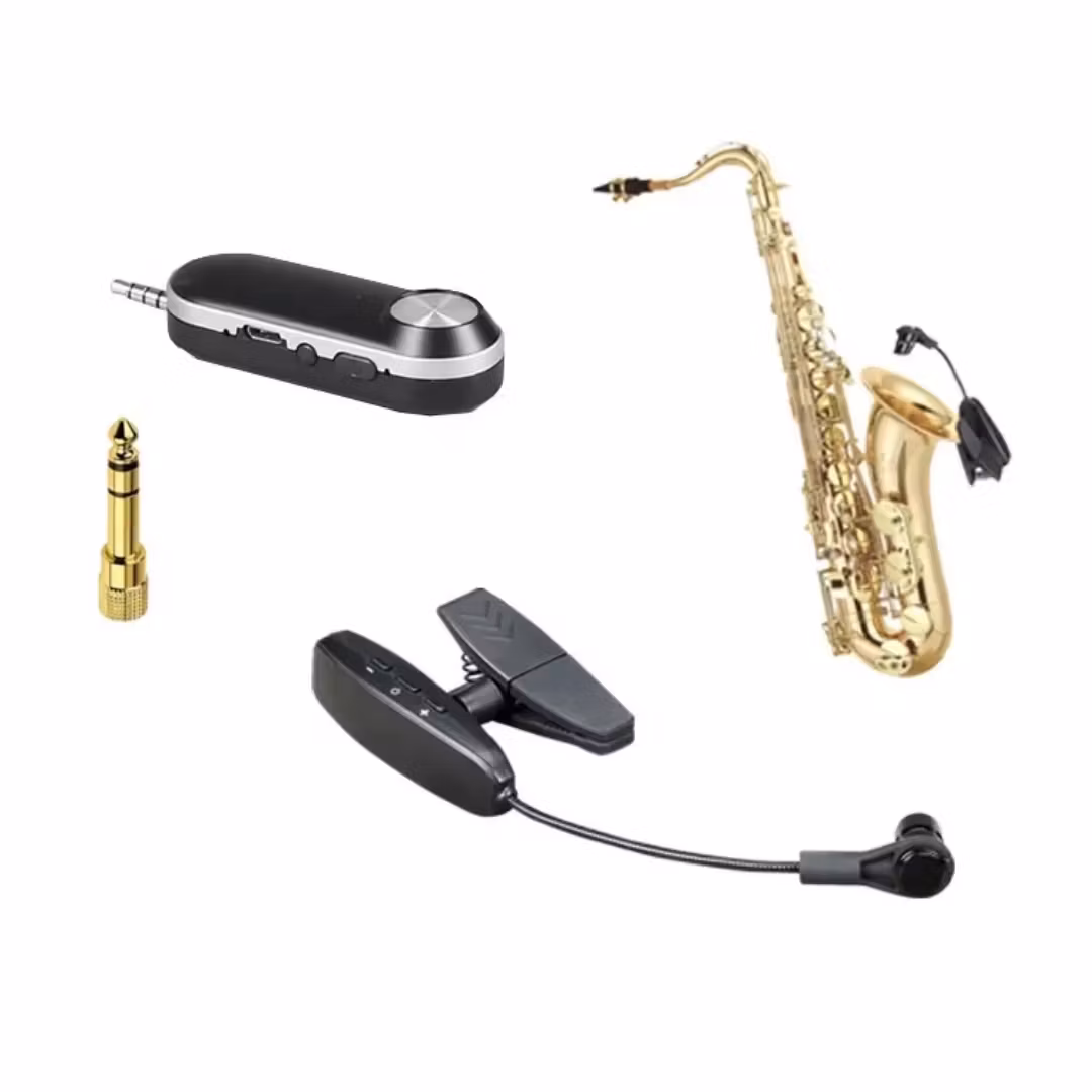 Trådlös saxofon, trumpet, trombon, tuba mikrofon, 30 m räckvidd
