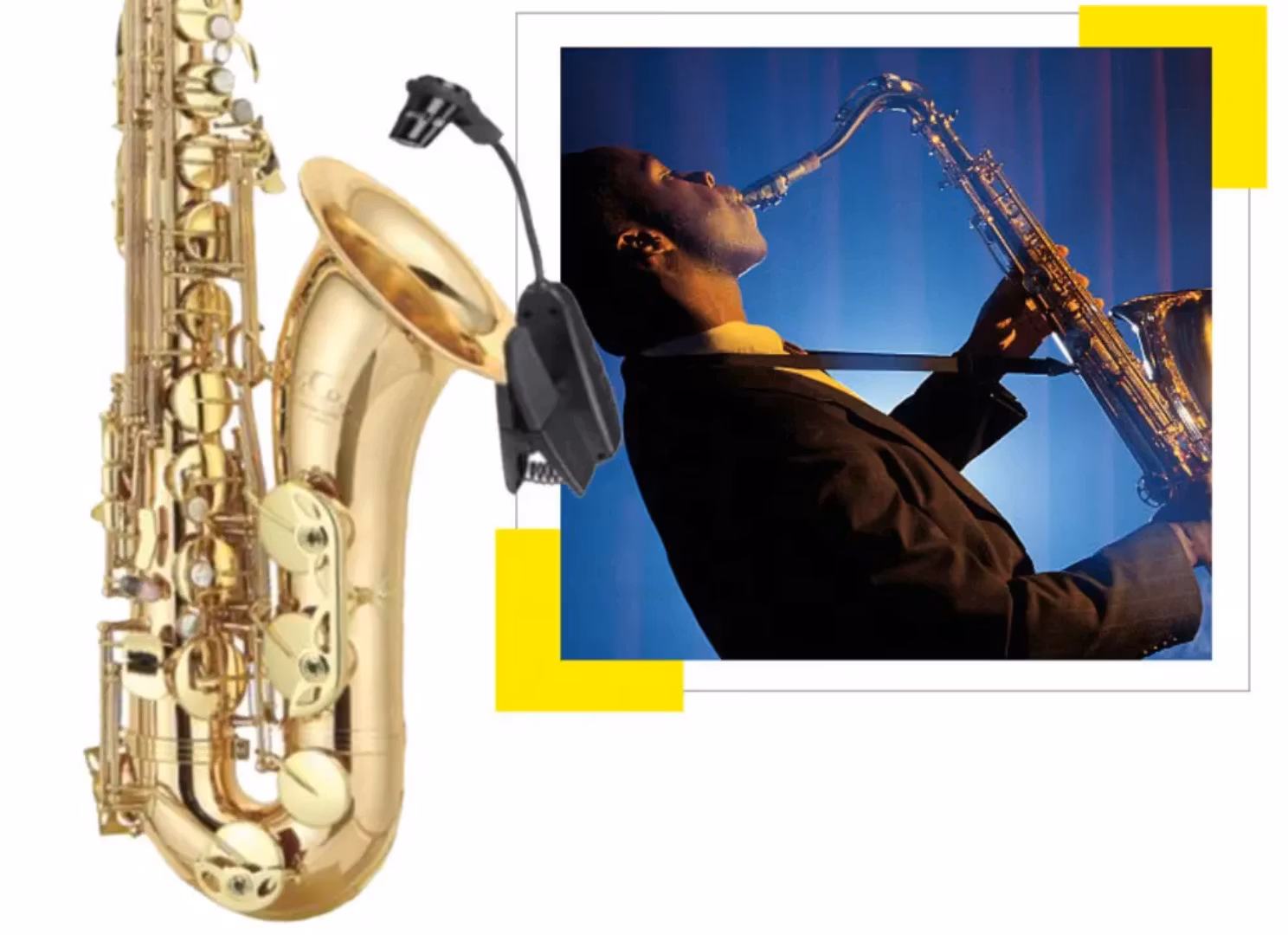 Trådlös saxofon, trumpet, trombon, tuba mikrofon, 30 m räckvidd
