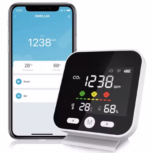 Wifi CO2+Temperatur+Fuktighet mätare