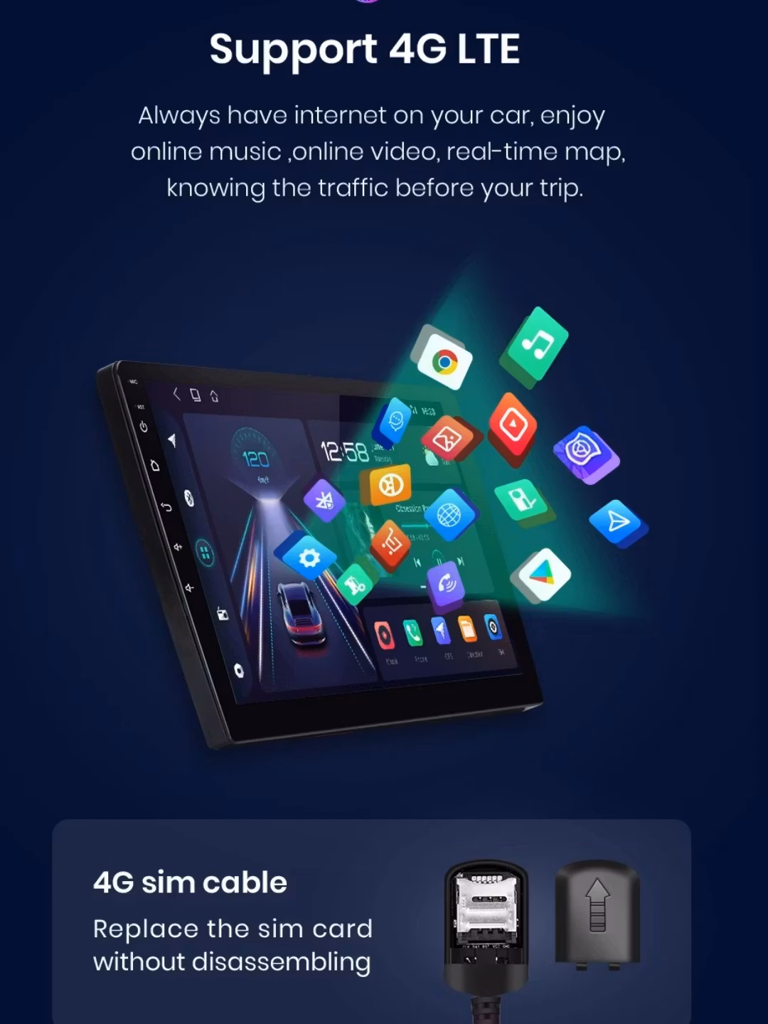 9"android 13, bilstereo  Kia Ceed (2012----2018) gps wifi  carplay android auto 3ä  Blåtand RDS,DSP, RAM: 4GB, ROM: 64GB, 4G LTE