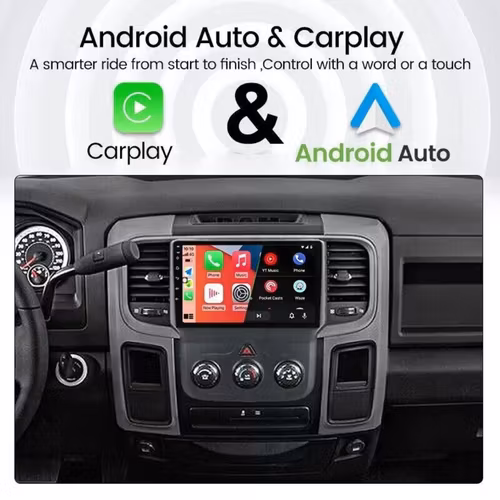 9"android 13 bilstereo  Dodge Ram  1500,2500,3500( 2013--2019) gps wifi carplay android auto blåtand rds Dsp RAM:4GB, ROM: 64GB, 4G LTE