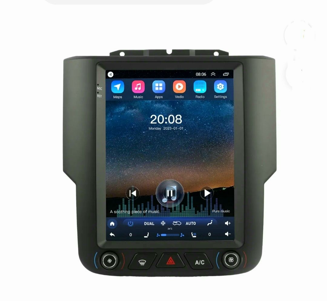 9,7" android 13, bilstereo Dodge Ram 1500(2013--2018) gps wifi carplay android auto blåtand rds Dsp RAM:4GB, ROM: 64GB, 4G LTE