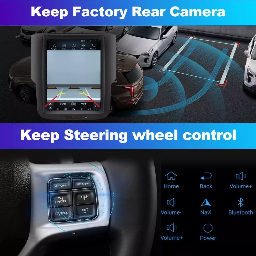 9,7" android 13, bilstereo Dodge Ram 1500(2013--2018) gps wifi carplay android auto blåtand rds Dsp RAM:4GB, ROM: 64GB, 4G LTE