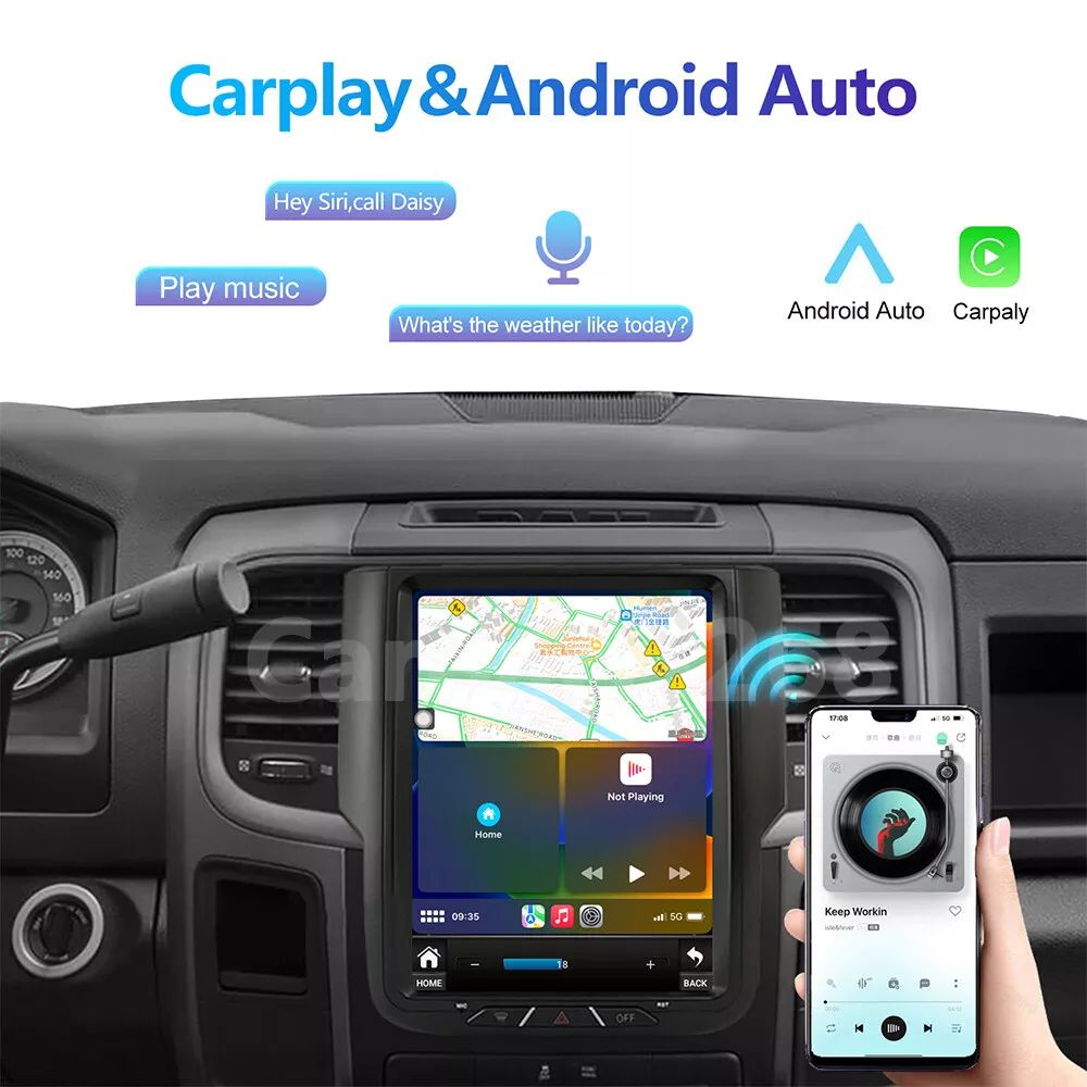 9,7" android 13, bilstereo Dodge Ram 1500(2013--2018) gps wifi carplay android auto blåtand rds Dsp RAM:4GB, ROM: 64GB, 4G LTE