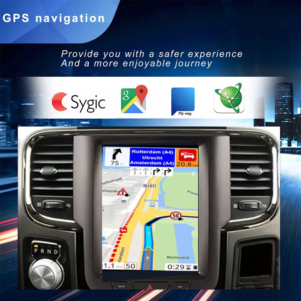9,7" android 13, bilstereo Dodge Ram 1500(2013--2018) gps wifi carplay android auto blåtand rds Dsp RAM:4GB, ROM: 64GB, 4G LTE