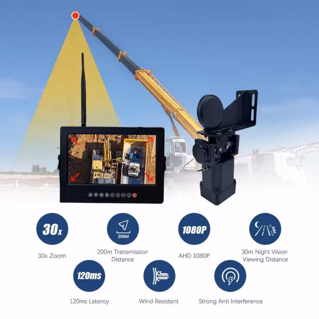 30× zoom Trådlöst  kran kamerasystem + 10" monitor 20.0000mAh