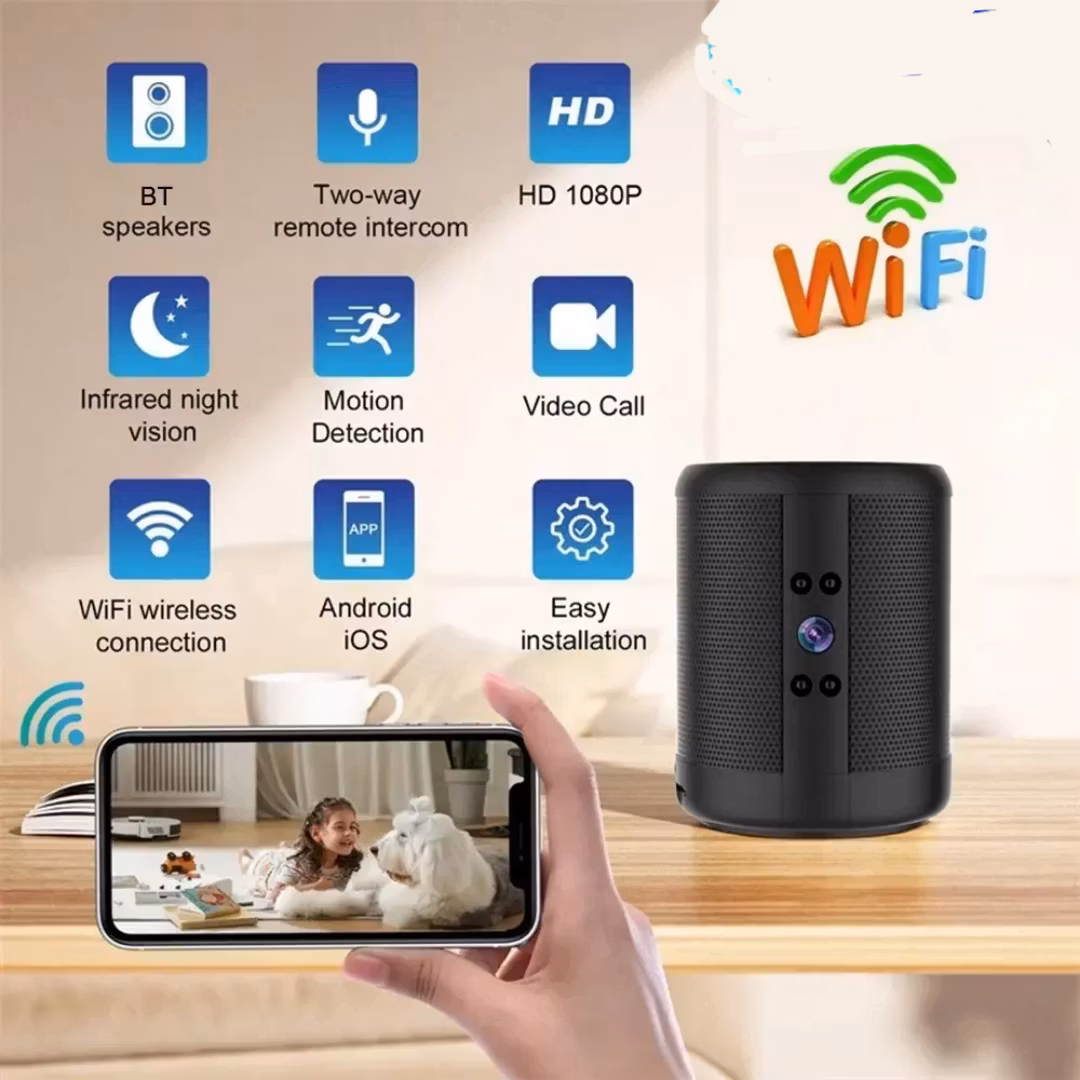 128GB  bärbar bluetooth & wifi högtalare dold HD videokamera. 3600MAH