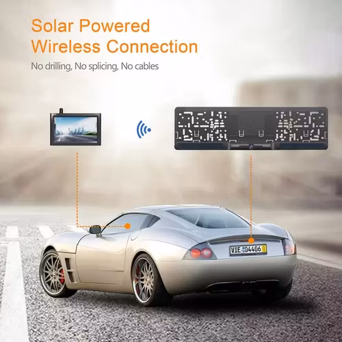 Solar trådlös backkamera & 4,3-tumsskärm