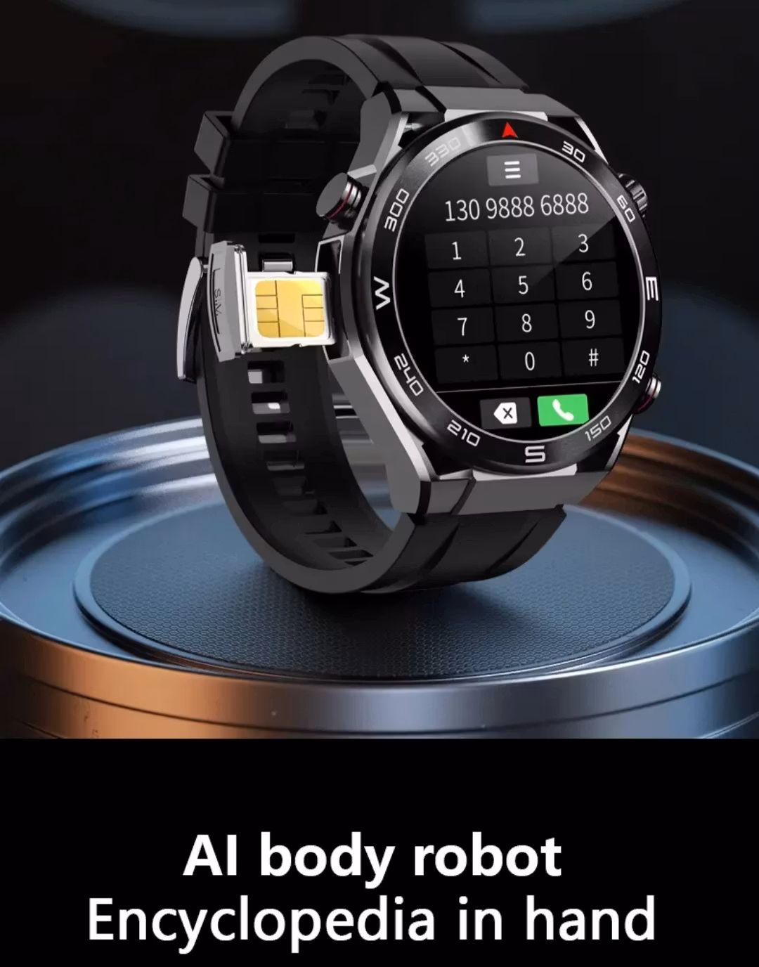 2025 Smartwatch Dubbla Kameror 4G Sim-kort med Wifi 1,53 tum Amoled-skärm Trådlös laddning Vattentät Relojes Smart klocka