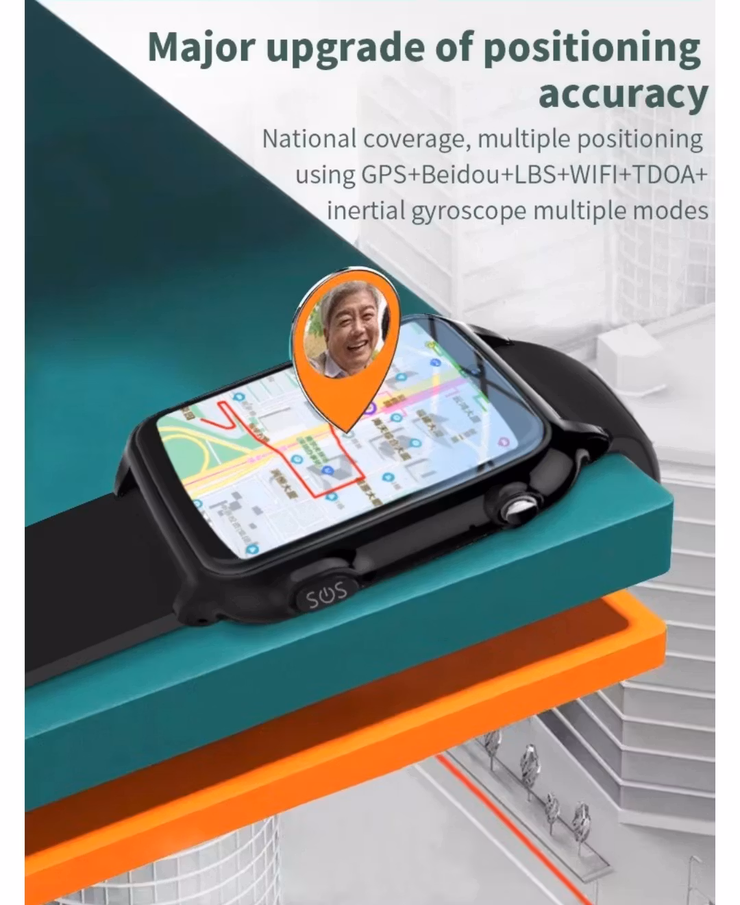 GPS-SPÅRARE klocka med SOS
