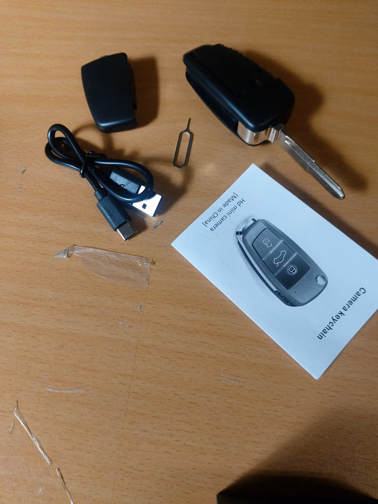 Bilnyckel med dold HD videokamera,rörelsedetektering,mörkerseende