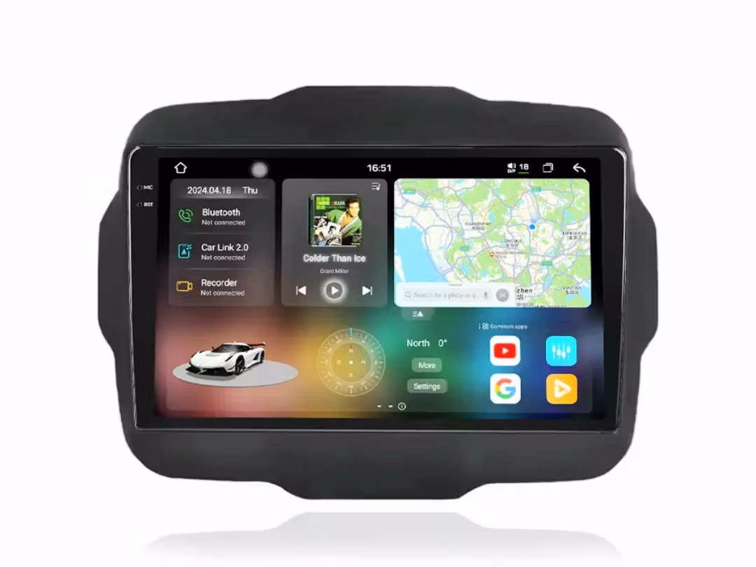 9" android 13 bilstereo Jeep  Renegade ( 3016--2020) gps wifi carplay android auto blåtand rds Dsp RAM :8GB ROM :128GB ,4G LTE
