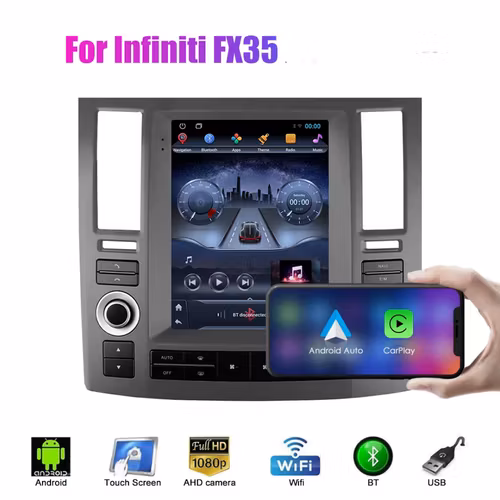 9.7" Android 13,bilstereo Infiniti FX35 (2006- 2009) gps wifi carplay android auto blåtand rds Dsp RAM: 6GB,ROM: 128GB, 4G LTE