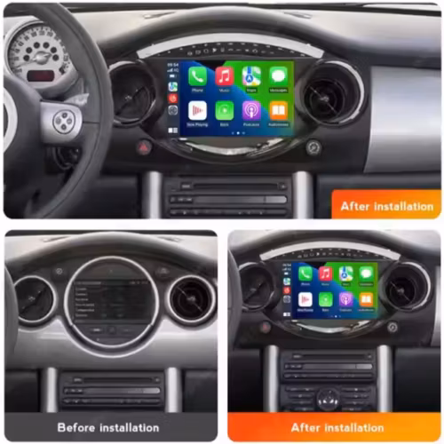 " Android 12 bilstereo Mini Cooper S R50 R52 R53 (2004 - 2006) GPS wifi carplay android auto blåtand rds Dsp, RAM:6 GB, ROM: 128GB, 4GSIM