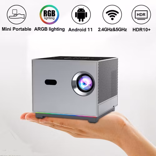 5G wifi 80"  android 11 mini videoprojektor, 1200 Ansi Lumens,16GB