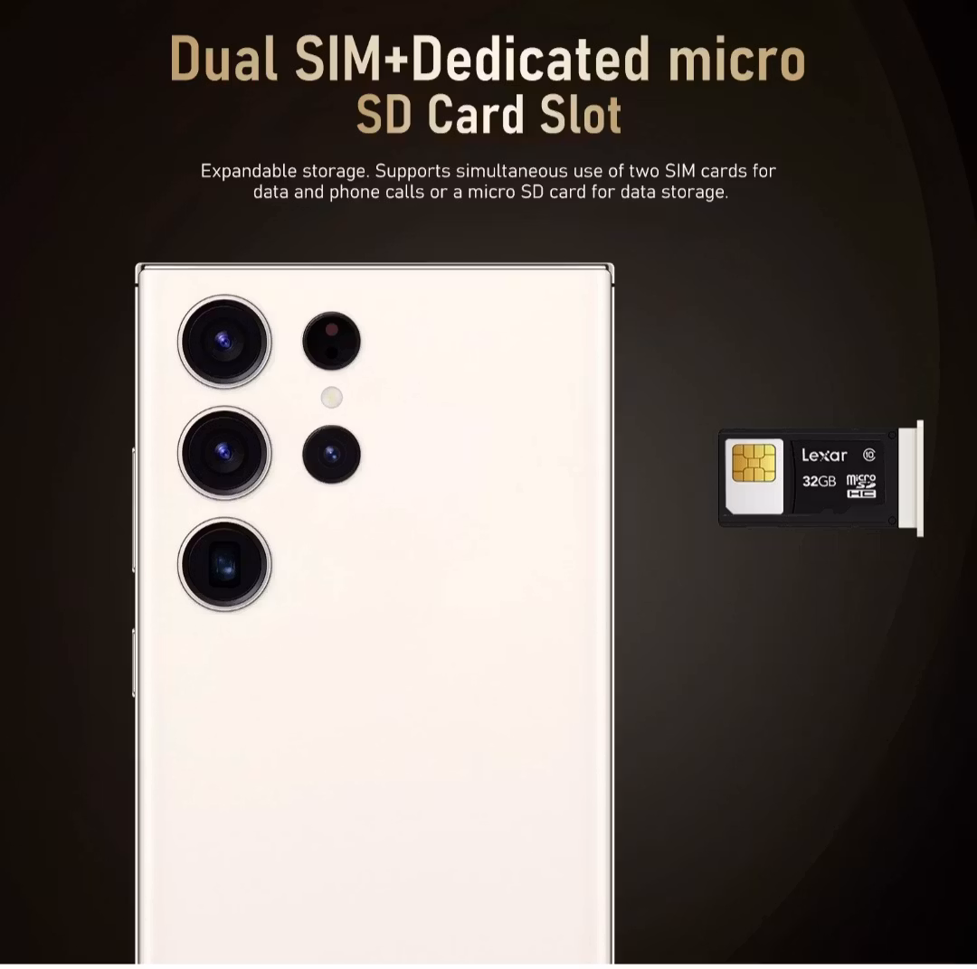 7,3" Android 13, 5G Smartphone 10 MP-pixlar Ram: 15GB, ROM: 512GB, dubbla simkort