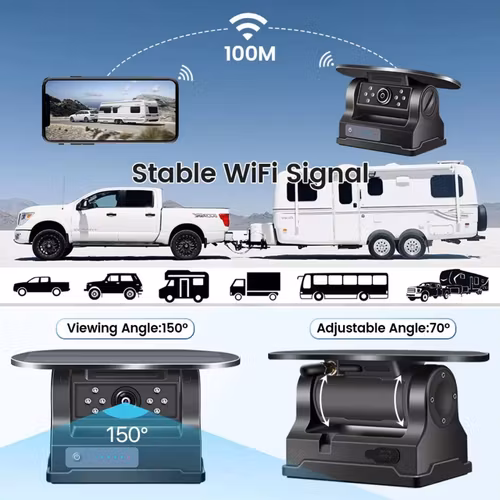 5G wifi  magnet solcellskameran,9600mAh  med AI-detekteringsteknik, stöder BSD Blind Spot Detection Alarm.