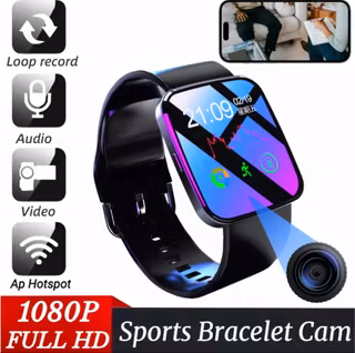 Mini Wifi Klocka med dold HD videokamera, 128GB extra minne