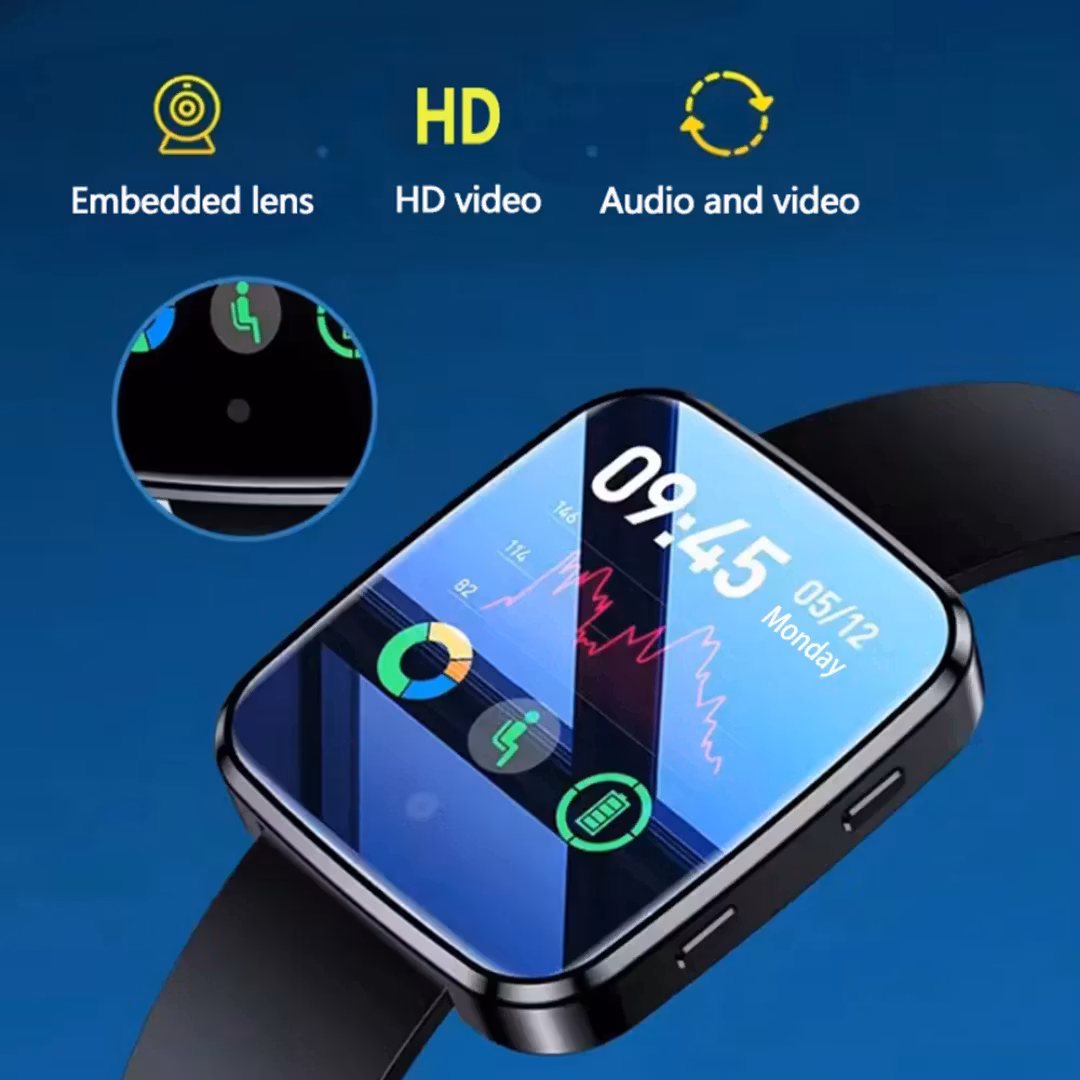 Mini Wifi Klocka med dold HD videokamera, 128GB extra minne