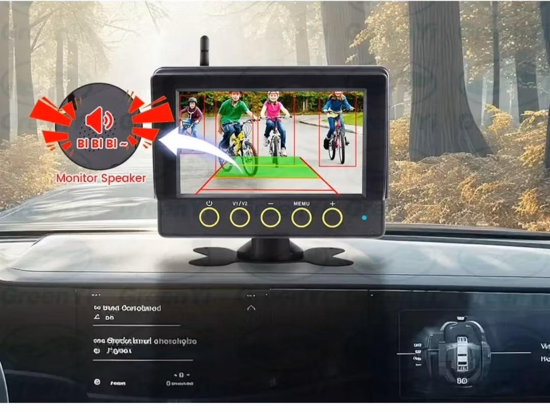 4 kanaler 7" vattentätt monitor + 5G wifi magnetisk  9600mAh  backkamera, 128GB extra minne