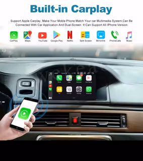 7-tums Android 13 bilstereo Volvo  V70 (2013---2016) gps wifi carplay android auto blåtand rds Dsp RAM:4GB, ROM: 64GB, 4G LTE,+ gratis backkamera