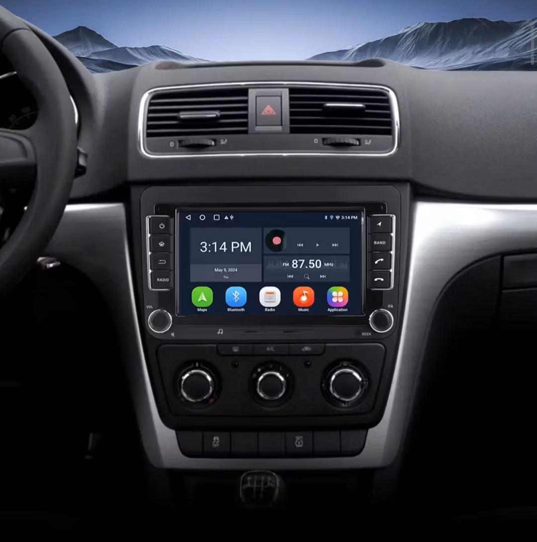 7" android 14 Bilstereo  Dvd-spelare Skoda Octavia ( 2009--2015) gps wifi carplay android auto blåtand rds Dsp RAM : 4GB, ROM : 64GB, 4G LTE, wifi