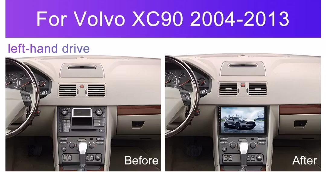 10.1" android 13 ,bilstereo  Volvo xc90 (2004--2013) gps wifi carplay android auto blåtand rds Dsp RAM: 4GB, ROM  64GB, wifi, + gratis backkamera