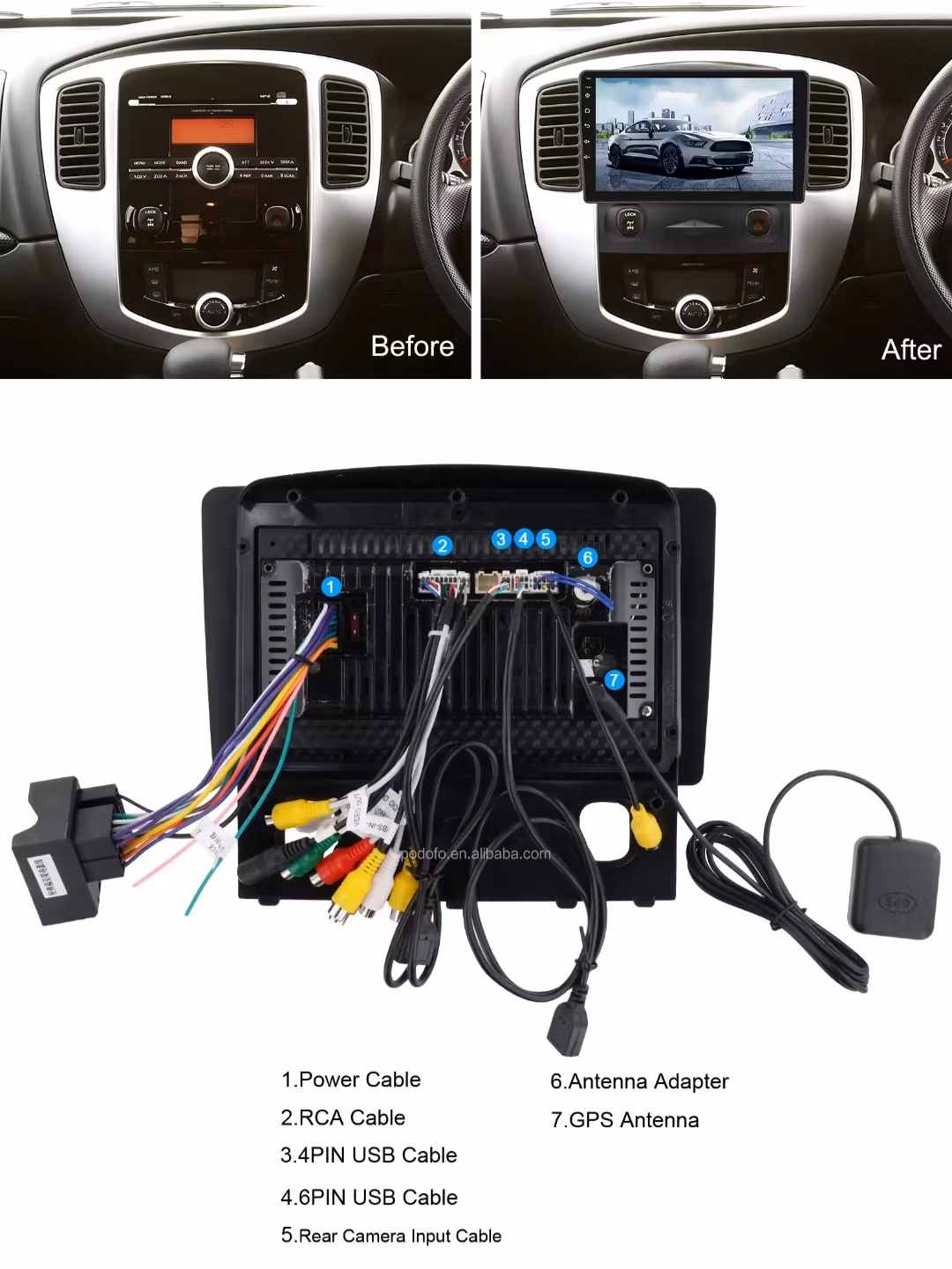 9"android 13, bilstereo Ford Escape (2008-2010)gps wifi carplay android auto blåtand rds Dsp RAM:4GB, ROM: 64GB, 4G LTE  + gratis backkamera