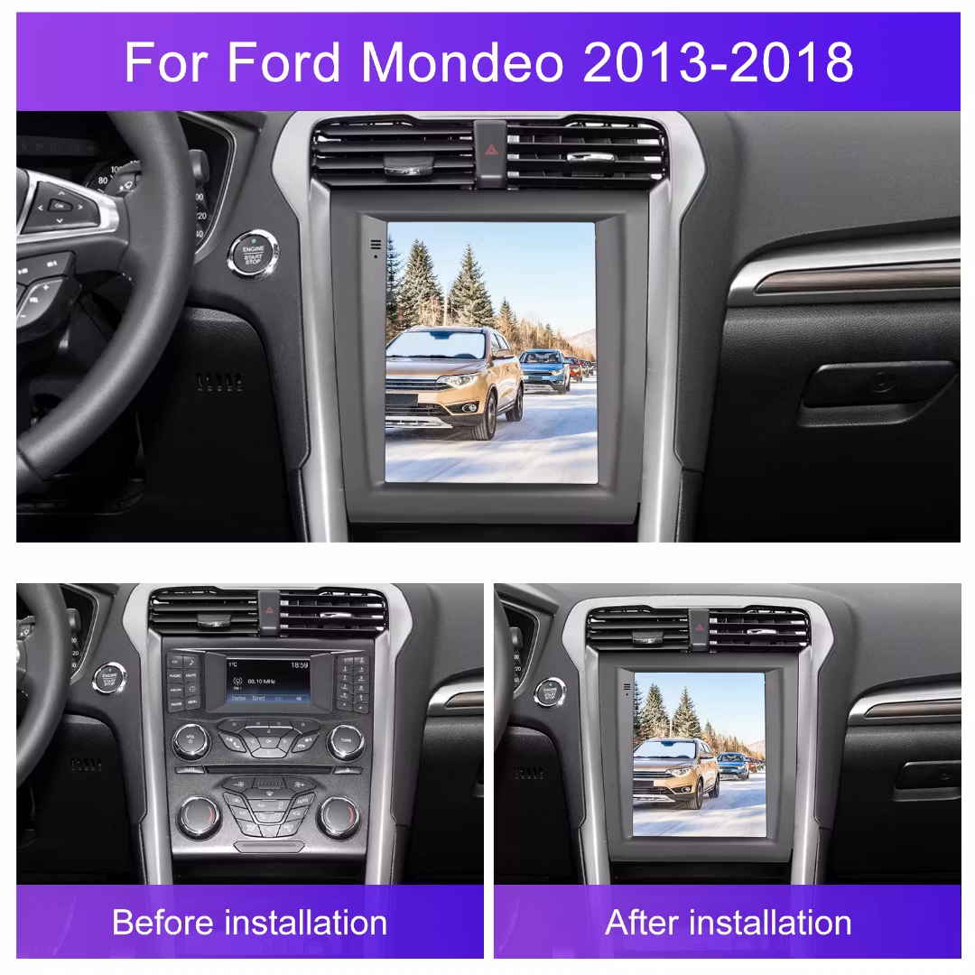 9,7" android 13,bilstereo  Ford Mondeo ( 2013--2018) gps wifi carplay android auto blåtand rds Dsp RAM:4GB  Rom: 64GB  4G LTE, + gratis backkamera