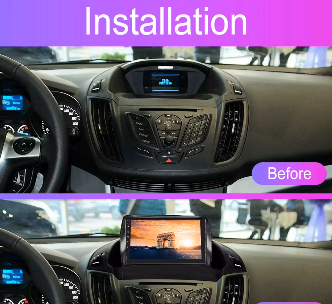 9" android 13,bilstereo  Ford kuga ( 2013--2016) gps wifi carplay android auto blåtand rds Dsp RAM:2GB, ROM: 64GB,  hf+ gratis backkamera ù