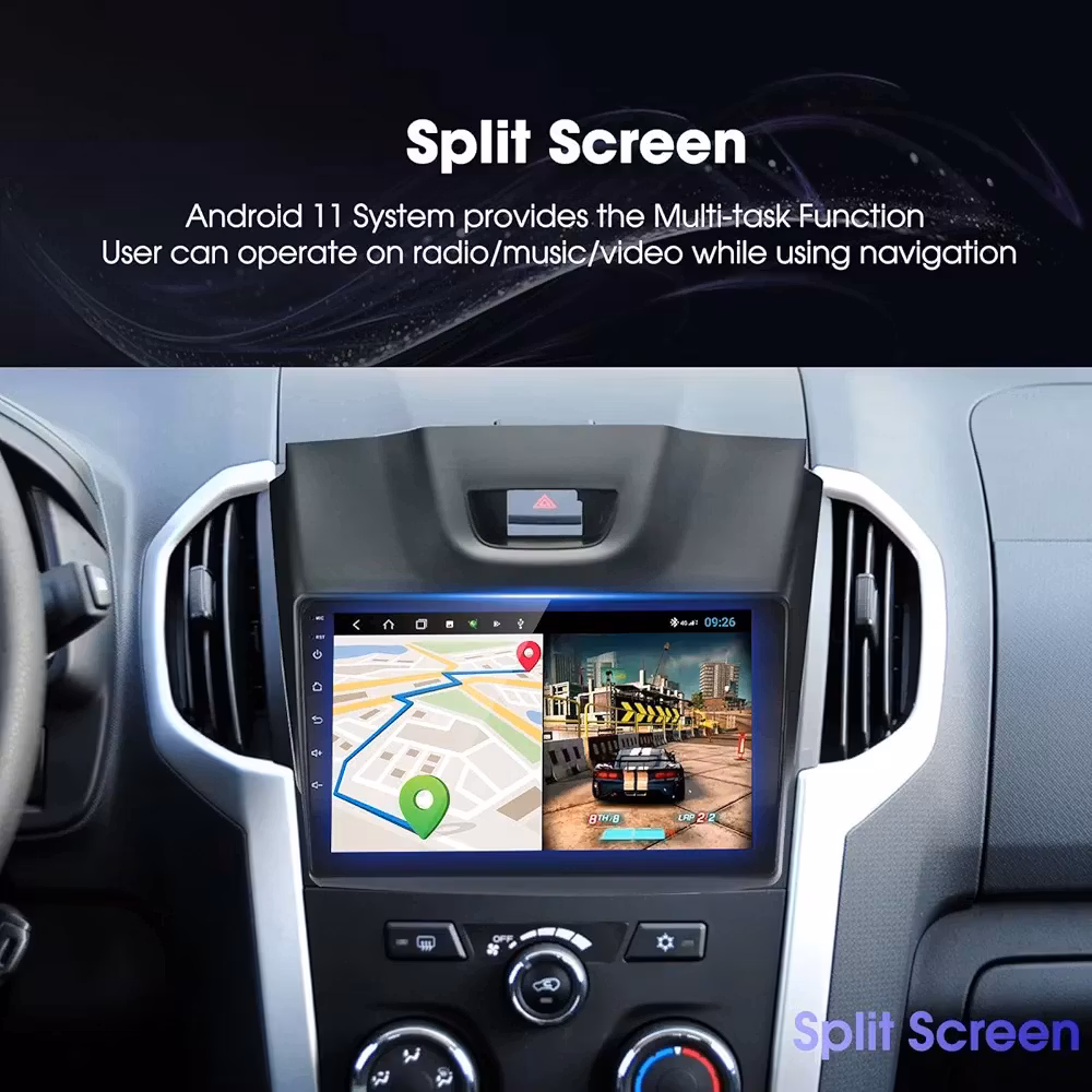 9"android 12, bilstereo ISUZU MU-X/D/MAX/ISUZU( 2012---2018) gps wifi carplay android auto blåtand rds Dsp RAM:4GB, ROM:64GB,  4G LTE
