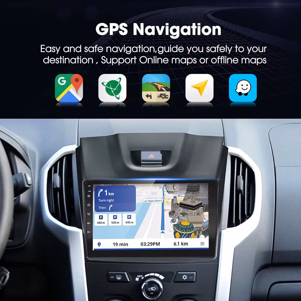9"android 12, bilstereo ISUZU MU-X/D/MAX/ISUZU( 2012---2018) gps wifi carplay android auto blåtand rds Dsp RAM:4GB, ROM:64GB,  4G LTE