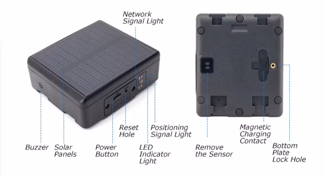 4G Solar vattentät  GPS tracker, 4000Mah