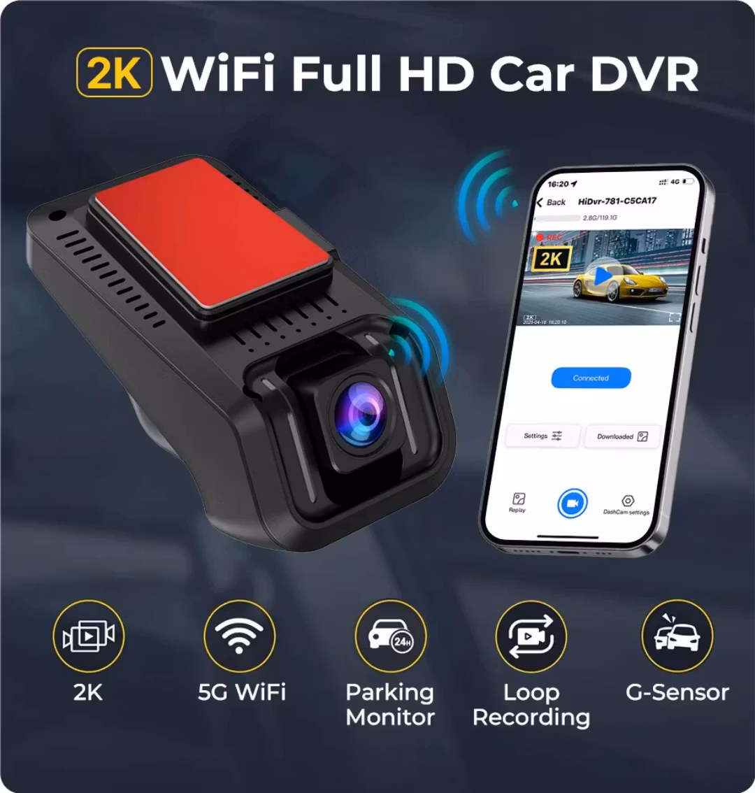 2K WiFi Bil DVR Full HD Dash Cam