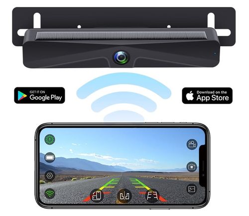 Wifi solcell driven Nummerskylt Front & backkamera, 4000Mah