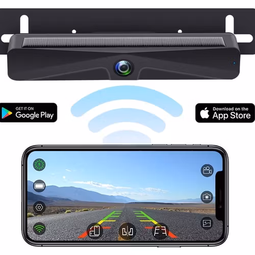 Wifi solcell driven Nummerskylt Front & backkamera, 4000Mah