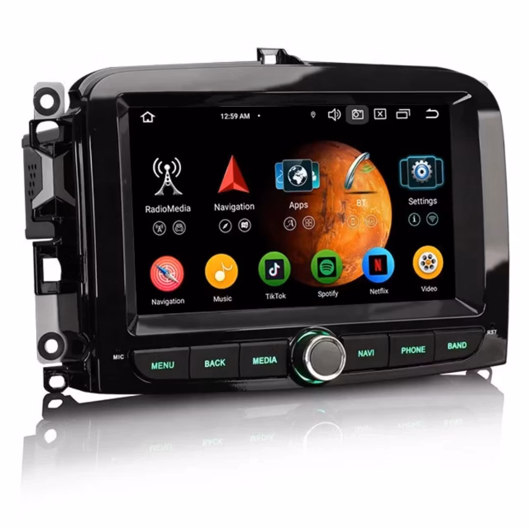 7"android 14, bilstereo Fiat 500L (2012-2019) gps wifi carplay android auto blåtand rds Dsp RAM: 4GB, ROM:64GB, 4G LTE