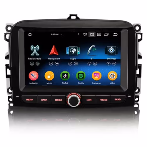 7"android 14, bilstereo Fiat 500L (2012-2019) gps wifi carplay android auto blåtand rds Dsp RAM: 4GB, ROM:64GB, 4G LTE