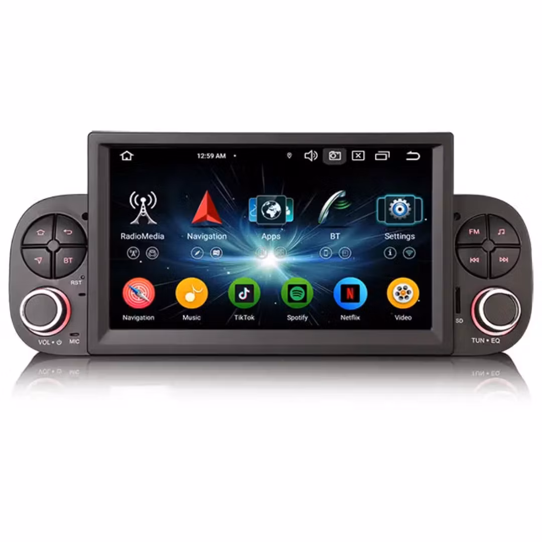 7"android 13, bilstereo Fiat Panda (2013-2020) gps wifi carplay android auto blåtand rds Dsp RAM:4GB, ROM:64GB, 4G LTE