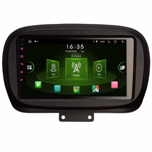 9"android 13, bilstereo Fiat 500X( 2014-2019) gps wifi carplay android auto blåtand rds Dsp RAM:4GB, ROM: 64GB, 4G LTE
